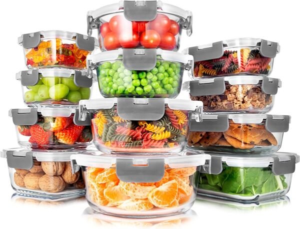 24-Piece Food Glass Storage Containers