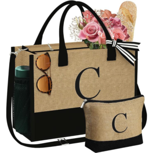 Jute Tote Makeup Bag