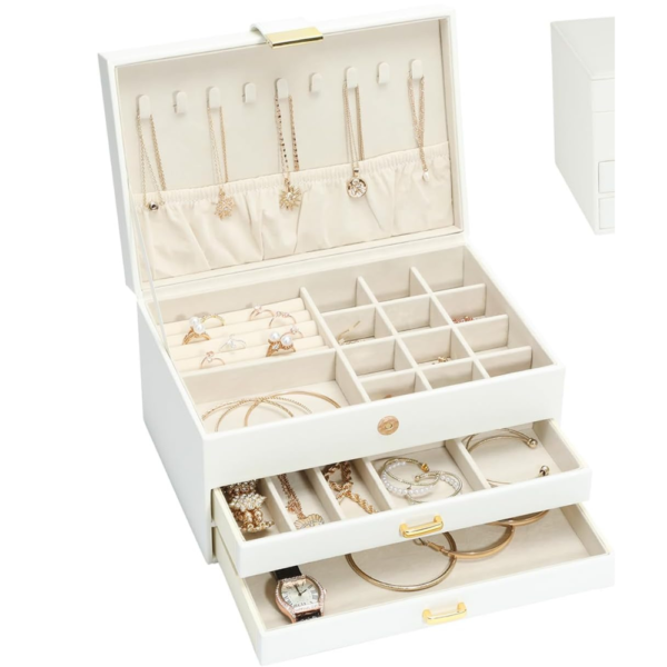 White Jewelry Box for Women Girls